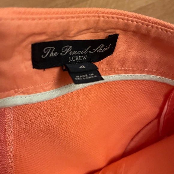 J. Crew Pretty Peach Pencil Skirt Size 4 - Picture 3 of 4